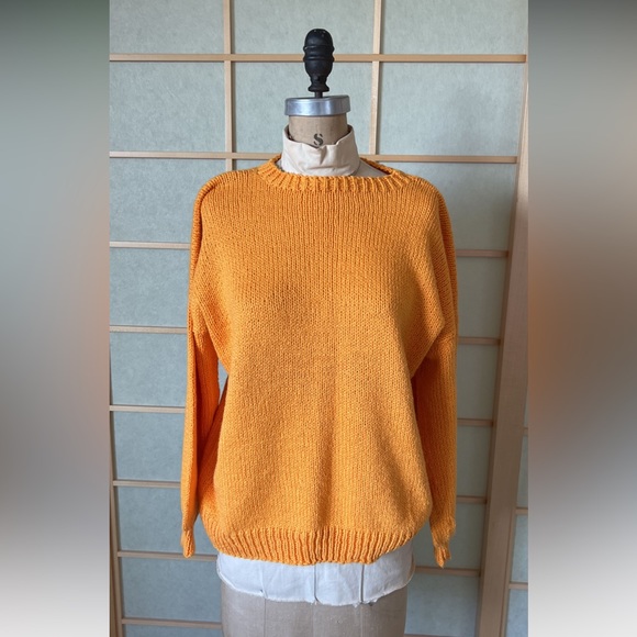 Margaretta light orange yellow sweater, size large - Picture 1 of 2